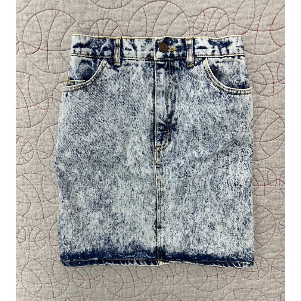 Vickie Skirt Blue Acid‎ Wash Vintage 80s Denim Mini / Women's XS